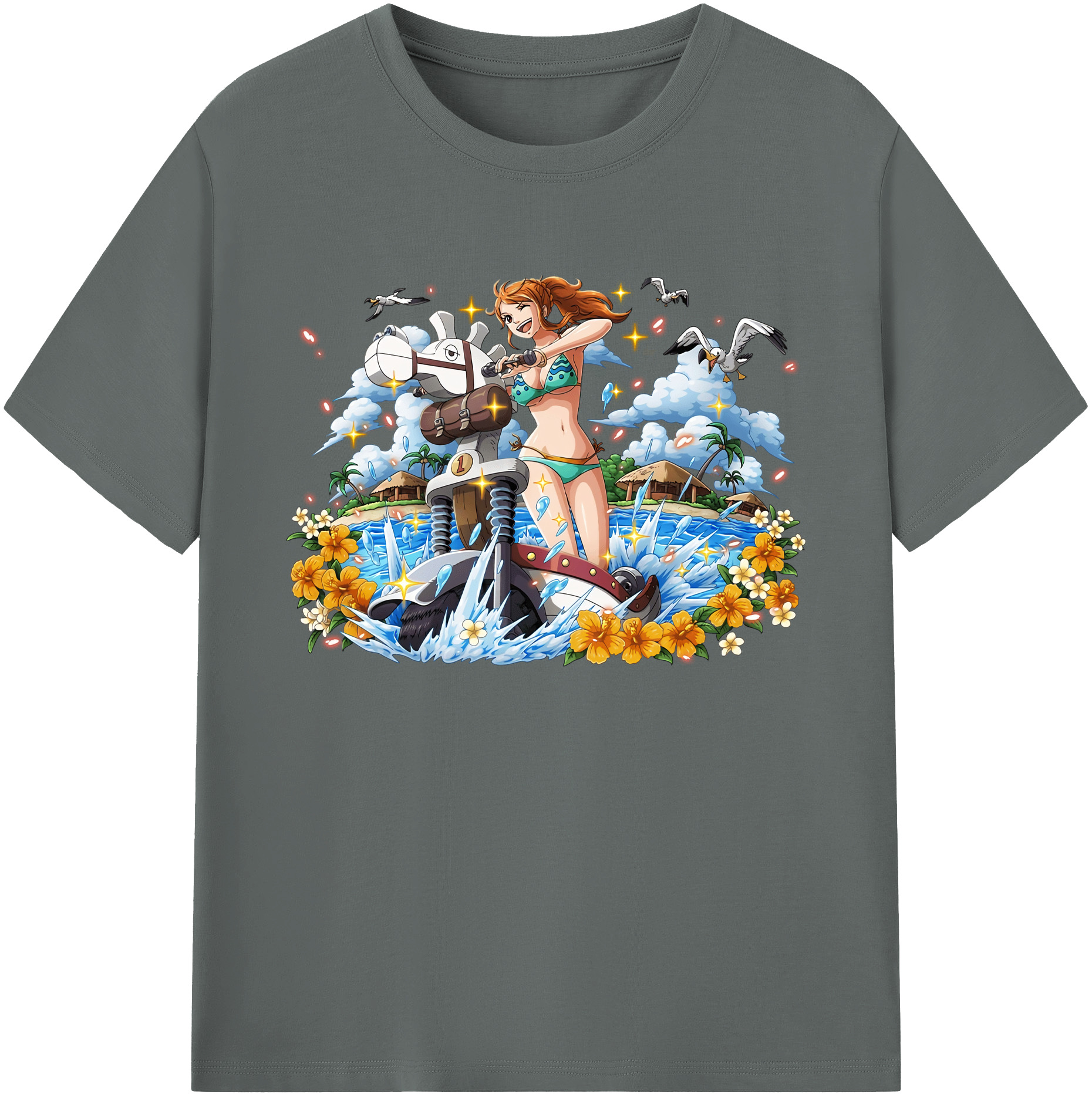 ワンピース ナミ ONE PIECE Nami 綿100％ メンズ半袖Tシャツ｜肌触りやわらか＆通気性